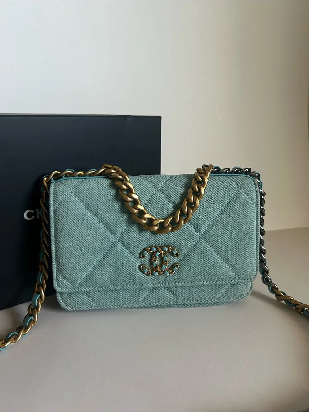 CHANEL Quilted Crossbody Bag in Mint